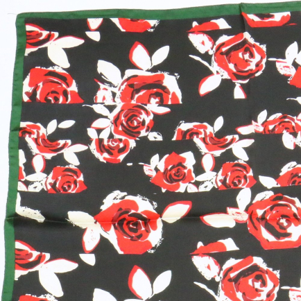 Carré touché soie rose vintage polyester 0724508 noir