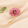 Broche épingle marguerite métal émail coloré 0524503 rose