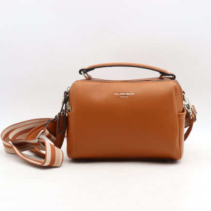 Sac à main simili-cuir grainé Flora&Co femme 0924503 cognac