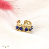 Bague large acier inoxydable billes pierre 0424026 bleu foncé
