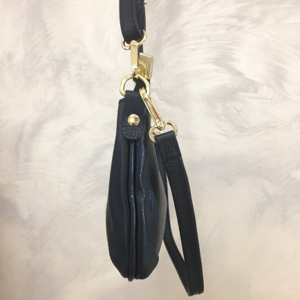 Sac à bandoulière cuir véritable grainé 0924515 noir