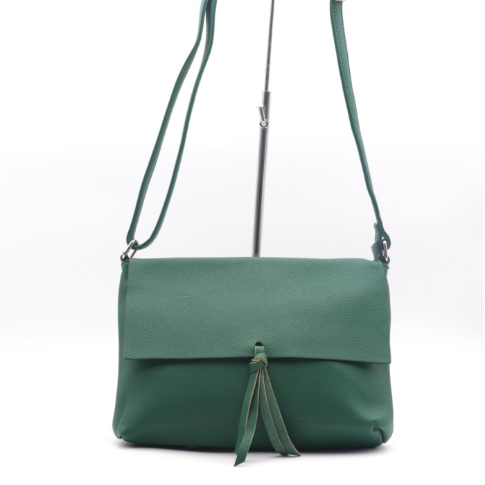 Sac à bandoulière Flora&Co besace simili-cuir souple grainé femme 0921036 vert foncé