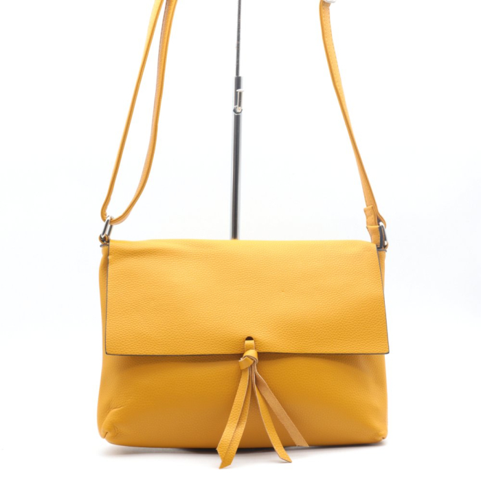 Sac à bandoulière Flora&Co besace simili-cuir souple grainé femme 0921036 jaune