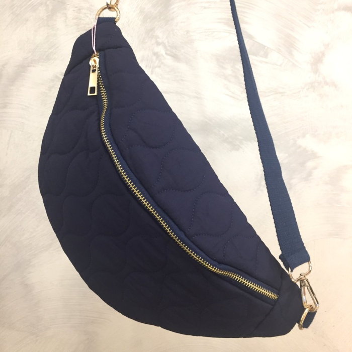 Sac banane synthétique matelassé 0924521 bleu foncé