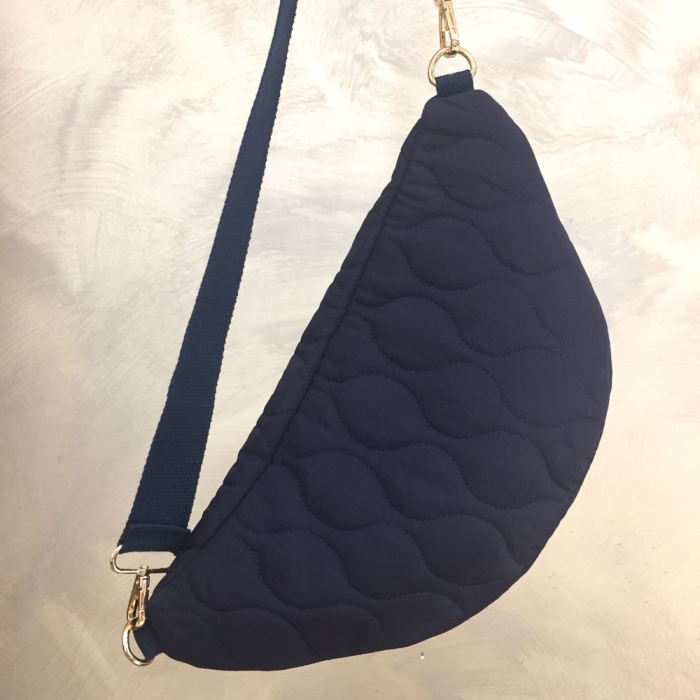 Sac banane synthétique matelassé 0924521 bleu foncé