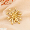 Broche épingle arrondie fleur feu d'artifice acier inoxydable 0524508 doré