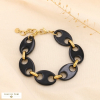 Bracelet acier inoxydable acétate gros grain de café 0224534 noir