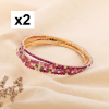 8 Bracelets fins élastiques à strass multicolores 0223046 mauve