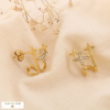 Boucles d'oreilles sous-lobe acier inoxydable étoile strass 0324511 doré