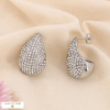 Boucles d'oreilles acier inoxydable strass goutte 0324551 argenté