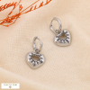 Boucles d'oreilles mini-créoles acier cœur ajouré strass 0324556 argenté