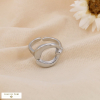 Bague ajustable design contemporain acier inoxydable 0424537 argenté
