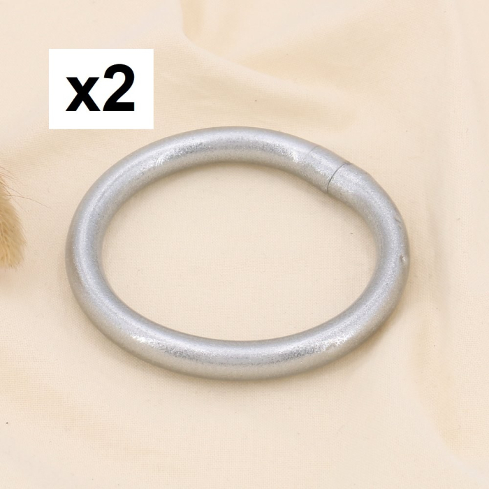 Bracelet jonc bouddhiste large coloré scintillant pour femme 0223569 argenté