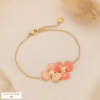 Bracelet Acier Inoxydable Duo de Fleurs en Émail 0225015 rose nude