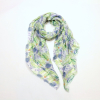 Foulard Mousseline Légère Coton Viscose Motif Abstrait Végétal 0725012 vert