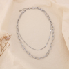 Collier Double Chaîne Acier Inoxydable 0125041 argenté