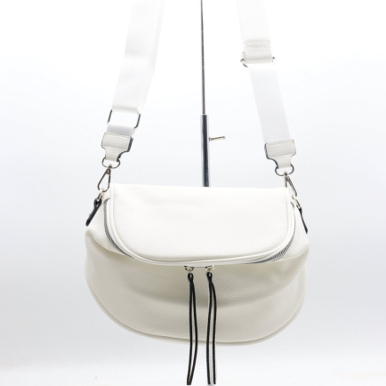 Sac banane XL Flora&Co simili-cuir souple grainé poche extérieure zippée 0922532 blanc