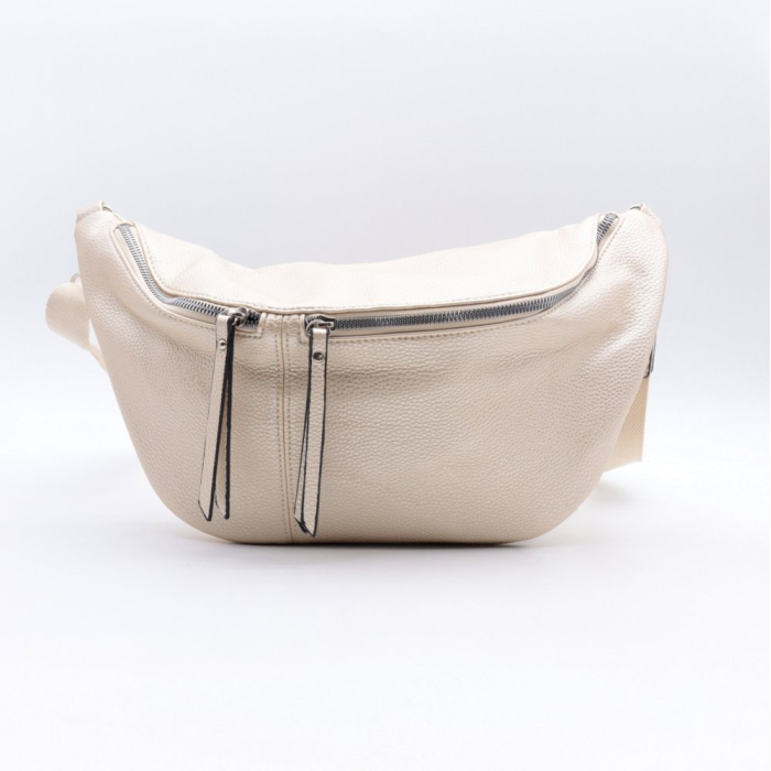 Sac banane XL Flora&Co simili-cuir grainé 2 compartiments 0923015 écru