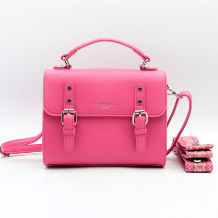 Sac à main Flora&Co façon cartable simili-cuir rigide 0924011 fushia