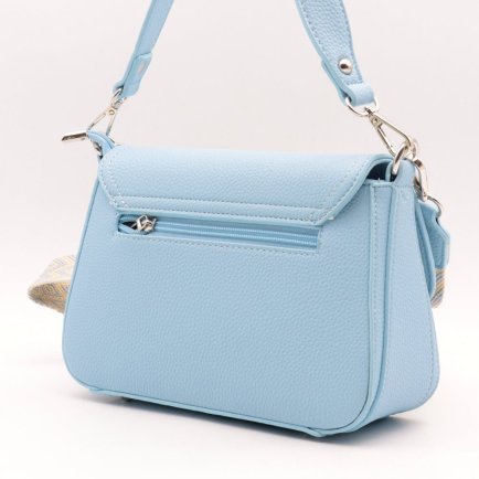 Sac porté épaule Flora&Co simili-cuir rigide grainé 0924012 bleu ciel