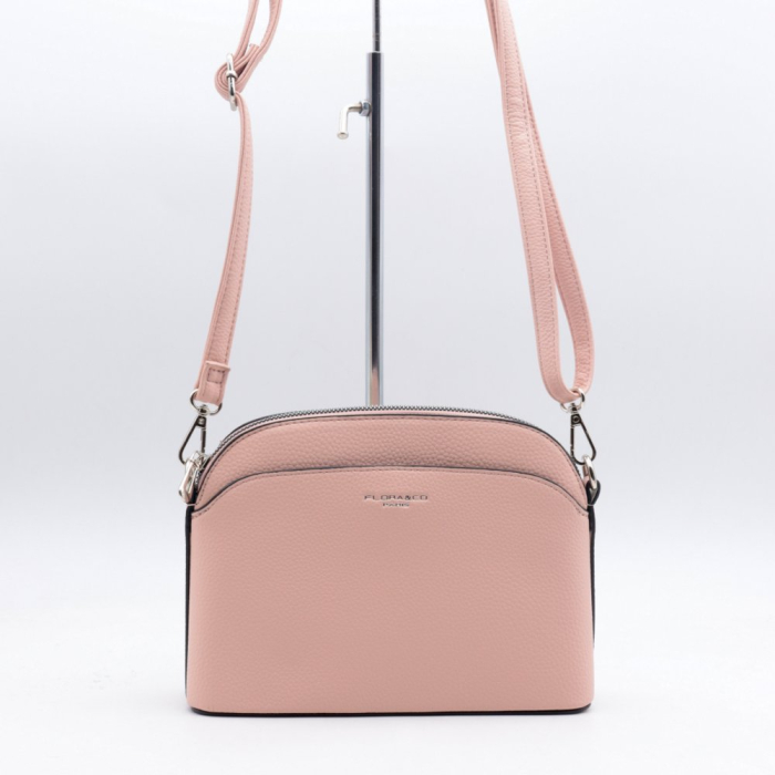 Sac porté épaule Flora&Co simili-cuir rigide grainé 0924014 rose