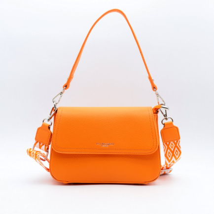 Sac à bandoulière simili-cuir grainé Flora&Co femme 0924023 orange