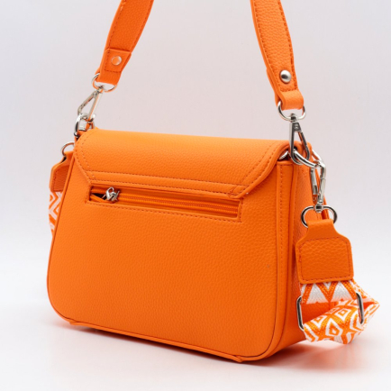 Sac à bandoulière simili-cuir grainé Flora&Co femme 0924023 orange