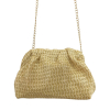 Sac Pochette Tressé Synthétique avec Chaîne Dorée 0925009 naturel/beige