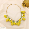 Collier Acier Breloques Citron Marguerite Feuille 0125059 jaune