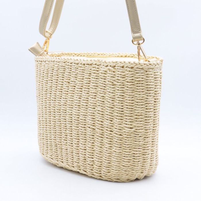 Sac à bandoulière Flora&Co paille papier 0925020 écru