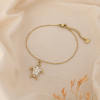 Bracelet acier inoxydable émail strass marin tortue 0225031 blanc