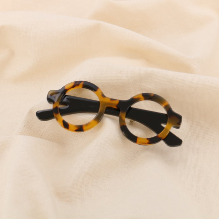 Broche lunettes résine épingle métal 0525018 naturel/beige