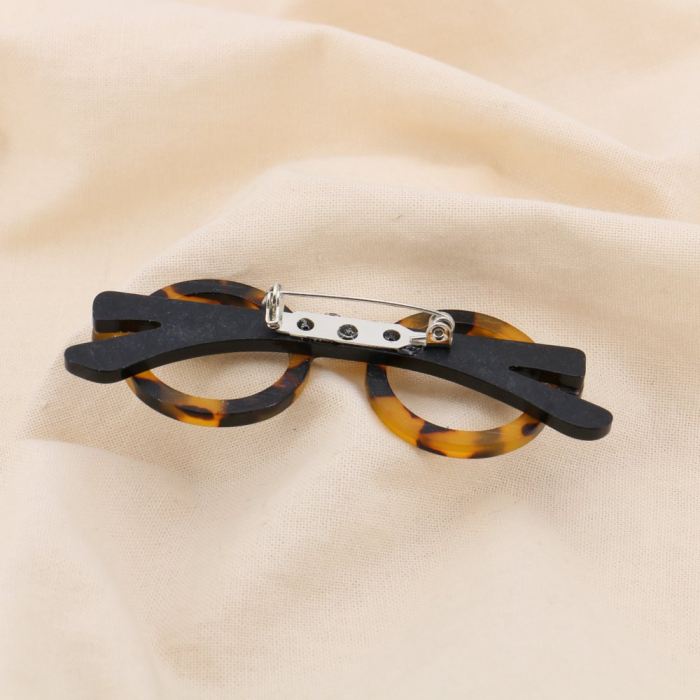 Broche lunettes résine épingle métal 0525018 naturel/beige