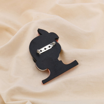 Broche Femme Rétro Résine Métal 0525026 rose