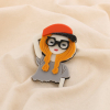 Broche Femme Décontractée Casquette Rouge Résine Métal 0525029 gris clair