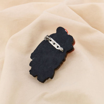 Broche Chien Stylé Résine Métal 0525031 blanc
