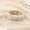 Bracelets résine ouvrable jonc effet torsadé marbre 0225187 naturel/beige