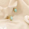 Puces d'oreilles acier inoxydable tortue cabochon pierre nacre 0324195 vert aqua