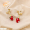 Boucles d’oreilles acier inoxydable verre fraise 0325073 rouge