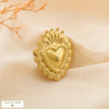 Broche Cœur Sacré Ex-Voto Acier Inoxydable 0525013 doré