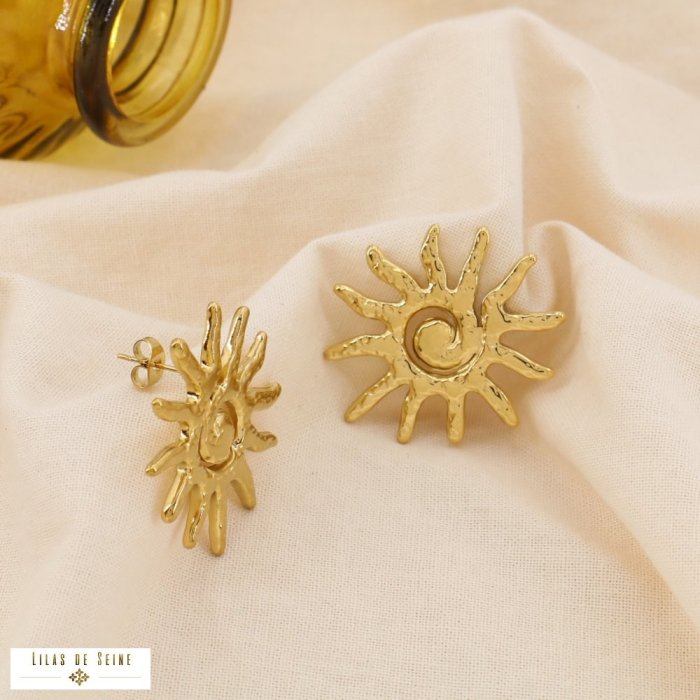 Boucles d’Oreilles Soleil Acier Inoxydable 0325090 doré