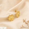 Boucles d’Oreilles Fleur Marguerite Acier Inoxydable 0325092 doré