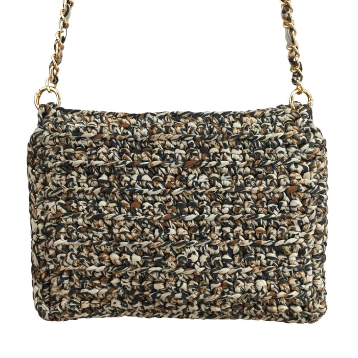 Sac à bandoulière tressé en polyester 0925022 marron