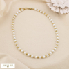 Collier billes acier inoxydable perles acryliques 0125107 doré