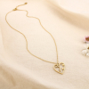 Collier cœur visage en acier inoxydable 0125133 doré