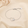 Bracelet cœur ouvert et cœur brillant acier inox. 0225163 argenté
