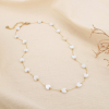 Collier cœurs nacre naturelle chaîne acier inox. 0125159 blanc