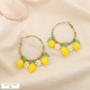 Boucles d’Oreille acier créoles citron marguerite 0325146 jaune