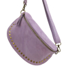 Sac banane cuir véritable daim clous 0924517 lilas