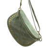 Sac banane cuir véritable daim clous 0924517 vert d'eau